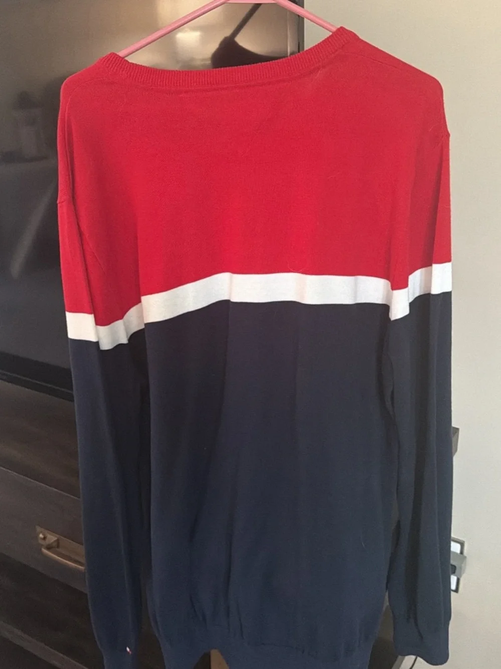 Tommy Hilfiger Red, Navy & White Crewneck Sweater